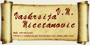 Vaskrsija Mičetanović vizit kartica